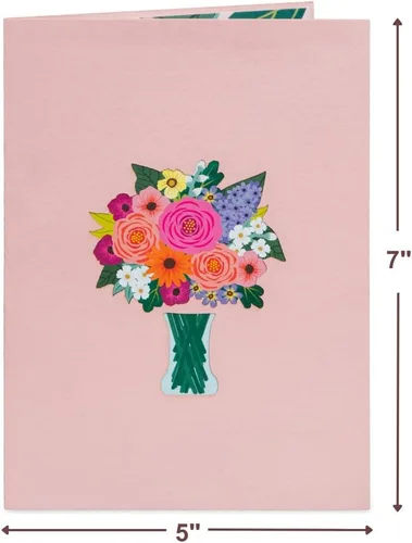 Miniatura 2 de Paper Love Carta desplegable 3D, arreglo floral, día de la madre, para todas las ocasiones, funda de 5 x 7 pulgadas, incluye sobre y etiqueta de nota