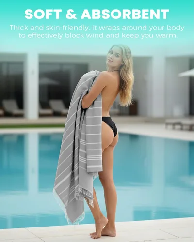Miniatura 5 de Manta Gigante Extra Grande Fina Manta Boho Antfuny Manta de Playa Turca Toalla Jumbo Extra Grande XL XXL Grande Sobredimensionada Accesorios