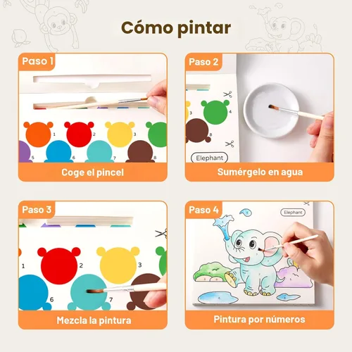 Miniatura 6 de Libros de pintura con agua Jar Melo para niños pequeños, actividad de pintura de acuarela sin desorden para niños de 1-3, 2-4, 4-6 años, regalo