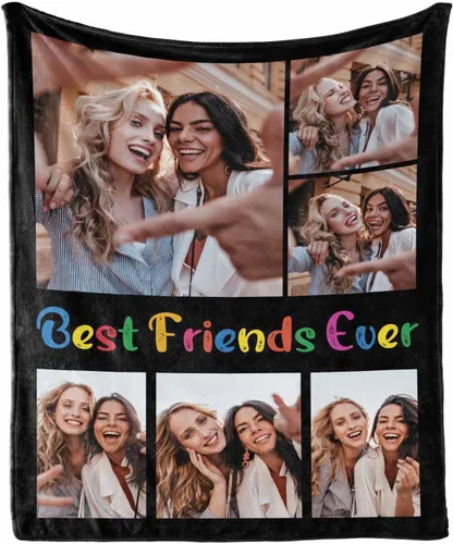 Miniatura 4 de Manta de collage de fotos personalizada con mensaje de amor y nombres, manta suave para niñas y hermanas, sofá cama, 30 x 40 pulgadas