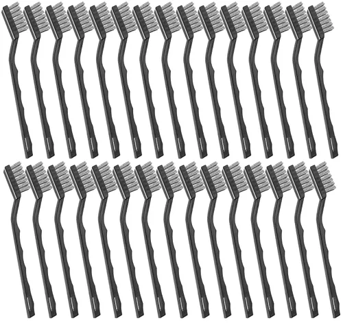 Jeffbaubl 30 piezas de mini cepillo de alambre, cepillos de acero inoxidable de 6.7 pulgadas, cepillo de cerdas de alambre, cepillo de mampostería