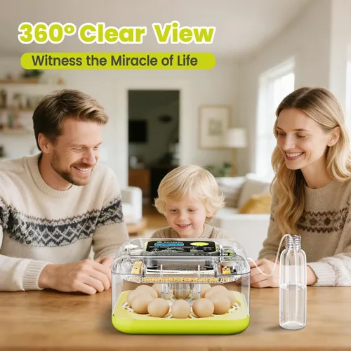 Miniatura 6 de Incubadoras de huevos para incubar huevos, incubadora de 12 huevos con giro automático de huevos y control de humedad, incubadora para huevos