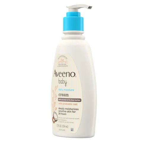 Miniatura 6 de Aveeno Baby Crema hidratante diaria con avena prebiótica, loción hipoalergénica para bebés con aceite de coco y manteca de karité hidrata la piel