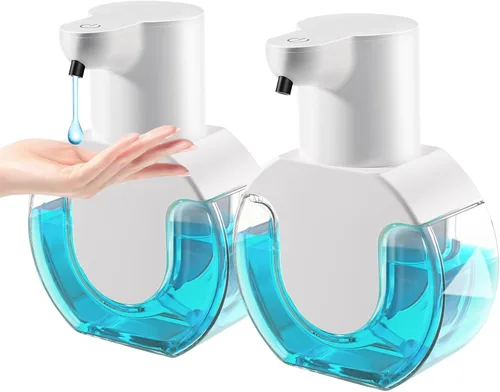 Miniatura 9 de VZZNN Paquete de 2 dispensadores automáticos de jabón espumoso de 14.2 oz/14.2 fl oz, dispensador automático de jabón espumoso sin contacto, bomba