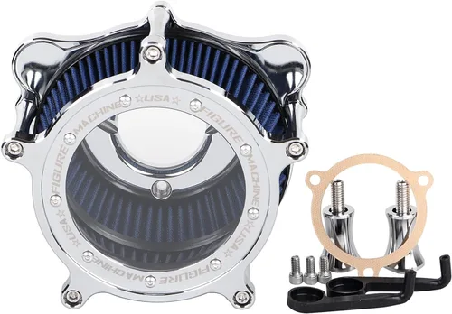 Miniatura 24 de Filtro de entrada azul con filtro de aire de corte en contraste compatible con Harley Dyna 1993-2016, Softail 1993-2015, Touring 1993-2007