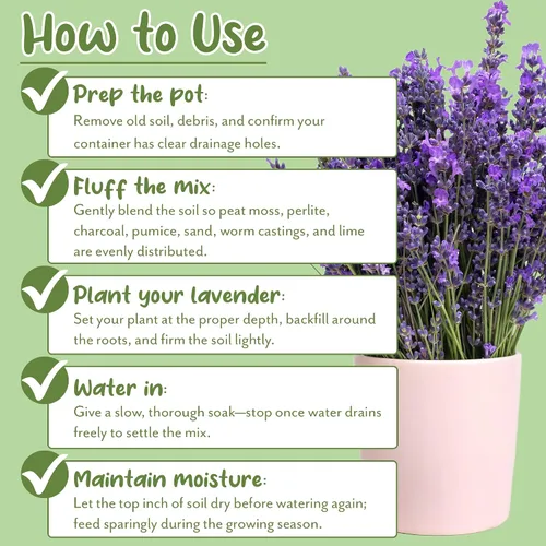 Miniatura 7 de Soil Sunrise Mezcla de tierra para macetas de lavanda (8 cuartos de galón) para interiores y exteriores, mezcla de jardinería para plantas