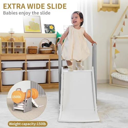 Miniatura 3 de Juego 3 en 1 para niños pequeños, tobogán grande para escalar con pendiente de deslizamiento extralarga, juego de tobogán para niños en interiores