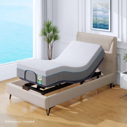 Miniatura 4 de Vipbear Base de cama ajustable individual XL, marco de cama de masaje doble cabezal y reposapiés, cama eléctrica con control remoto inalámbrico