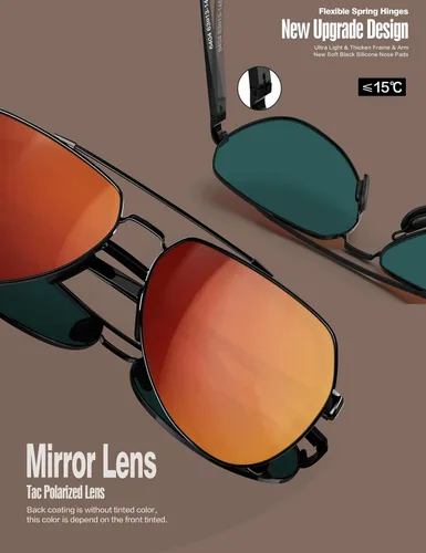 Miniatura 4 de LUENX Lentes de sol de aviador para hombres y mujeres, polarizados, marco de metal grande, protección UV 400