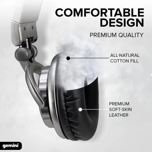 Miniatura 5 de Gemini Auriculares profesionales con cable para DJ, auriculares de estudio sobre la oreja para producción de música, podcasting, grabación y mezcla