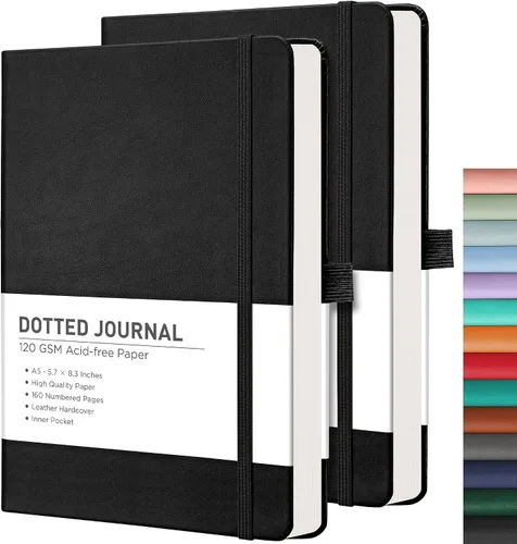 Miniatura 27 de RETTACY Cuaderno rayado, 2 paquetes, 192 páginas numeradas por paquete, tamaño A5 mediano (5.7 x 8.3 pulgadas), para hombres y mujeres, escritura
