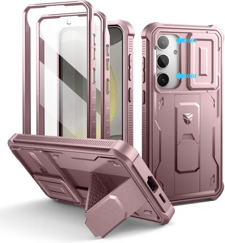 Miniatura 32 de Dexnor Funda para Samsung Galaxy S24 con Cubierta Deslizante Integrada para Cámara y Protector de Pantalla y Soporte, Funda Resistente a los Golpes