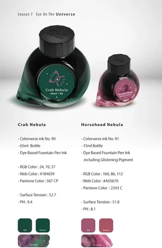 Miniatura 3 de Colorverse Tinta - Temporada 7 - Ojo en el universo - Nebulosa del cangrejo (2.2 fl oz) y nebulosa cabeza de caballo (brillante), (0.5 fl oz)