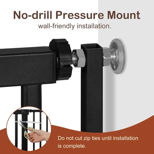 Miniatura 6 de SMONTER Puerta de bebé extra alta de 55 pulgadas de alto, puerta de seguridad para gatos, se expande a 34.2-38.2 pulgadas de ancho, puerta de perro