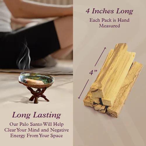 Miniatura 3 de Purple Canyon Palitos de incienso Palo Santo - Paquete de 6 Incienso natural cosechado de forma sostenible para manchas, meditación, limpieza