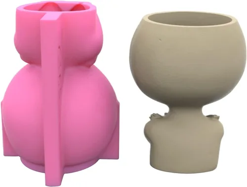 Miniatura 5 de Molde de silicona de hormigón alienígena para macetas suculentas, moldes de yeso de cemento de arcilla, moldes de bricolaje para macetas de jardín