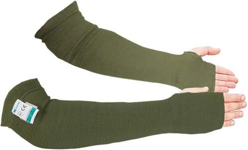 Miniatura 8 de Mangas protectoras para brazos, resistentes a cortes, rayones, calor con protectores UV, seguridad para trabajo de cocina y jardín, 18 pulgadas Negro