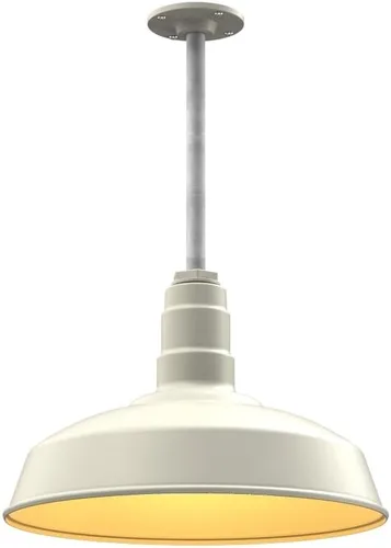 Miniatura 45 de Steel Lighting Co. Carson Barn Light Colgante montado en el techo Cúpula de 16 pulgadas Cable negro Luz de acero de estilo industrial