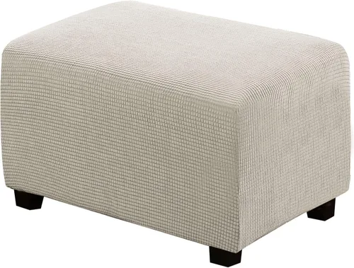 Miniatura 59 de H.VERSAILTEX Funda otomana rectangular de 29 a 34 pies para reposapiés, fundas protectoras para reposapiés, con tela jacquard elástica, gruesa