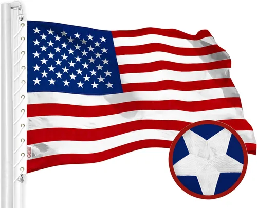 Miniatura 14 de G128 Bandera de EE. UU. 10 x 15 pies Serie StormFlyer, poliéster hilado 220 GSM bordado Bandera del país, estrellas bordadas, rayas cosidas