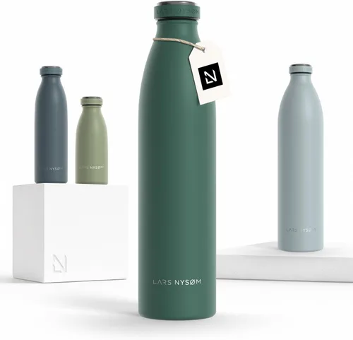 Miniatura 64 de LARS NYSØM Botella de agua XL de acero inoxidable aislada 12oz 17oz 25oz 34oz 51oz Botella térmica aislada para bebidas calientes y frías Azul