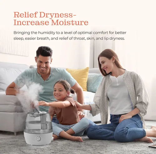 Miniatura 9 de Humidificadores de Niebla Fría para Dormitorio - Depósito de Agua de 2.2L, para Bebé, Oficina, Vaporizador de Aire Ultrasónico Silencioso, Nivel