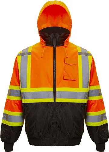 Miniatura 6 de JORESTECH Chaqueta de seguridad reflectante ANSI/ISEA 107-2015 y CSA Z96 compatible con la chaqueta de trabajo Naranja