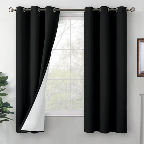 Miniatura 23 de BGment Cortinas opacas cortas de 30 pulgadas de largo, 2 paneles de cortinas 100% de oscurecimiento de la habitación para ventanas pequeñas