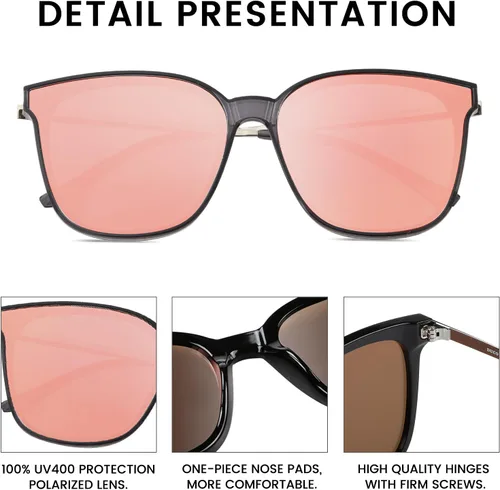 Miniatura 4 de Duco - Lentes de sol redondos vintage para mujeres y hombres con protección UV de moda para la playa