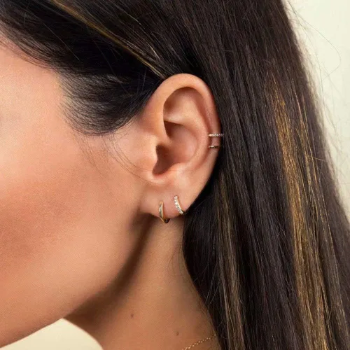 Miniatura 4 de Aretes de aro Huggie para mujeres y hombres, acero inoxidable quirúrgico 316L, 0.236 in, 0.315 in, 0.394 in, para hombre, aretes de aro