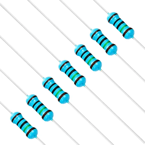 Miniatura 12 de Chanzon - 100 resistencias de película metálica 1/2 W (0.5 W) 10 Ω ohmios ±1% de tolerancia 10R MF, resistencias de agujero pasante con limitación