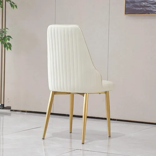 Miniatura 4 de Juego de 2 sillas de comedor modernas, sillas de ocio laterales con cojín de poliuretano con respaldo medio, sillas de cocina tapizadas con patas