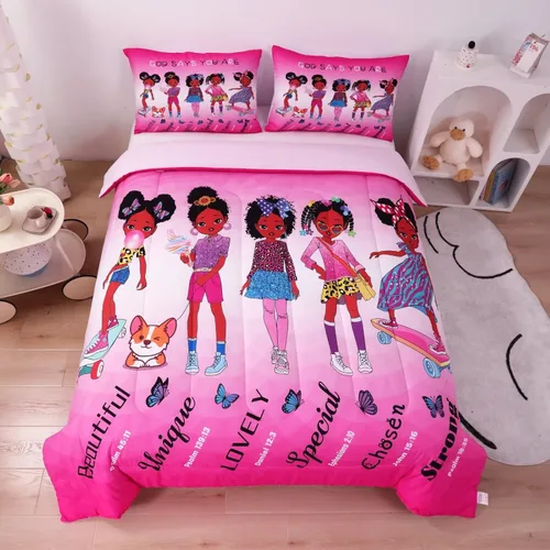 Miniatura 2 de Juego de edredón GRAT TIOC Black Girl Magic para niñas adolescentes y niños pequeños, tamaño queen, juego de ropa de cama para niña, juego