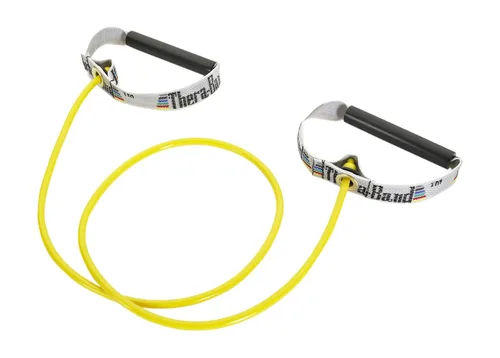 Miniatura 12 de THERABAND Tubos de resistencia, tubo elástico de látex profesional con asas duras, ejercicio, terapia física, pilates inferiores, entrenamientos