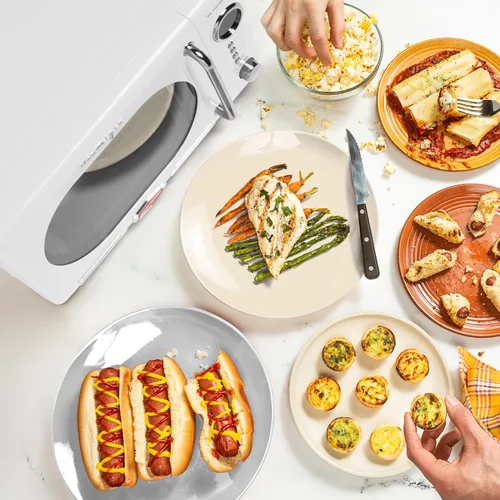 Miniatura 3 de Nostalgia Horno microondas compacto retro para encimera, 0.7 pies cúbicos, 700 vatios con pantalla digital LED, bloqueo para niños, interior fácil
