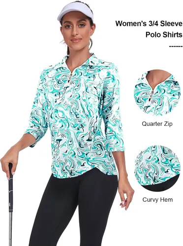 Miniatura 3 de Tanst Sky Camiseta sin mangas con cremallera para mujer, de secado rápido, para entrenamiento, golf, tenis, correr