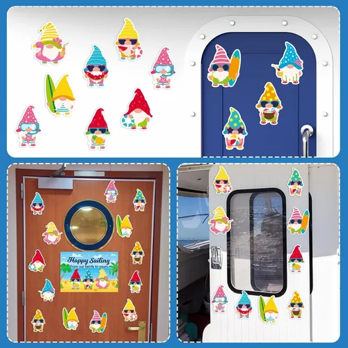 Miniatura 5 de 12 piezas de decoraciones grandes para puertas de crucero, imanes magnéticos de playa de verano, crucero, refrigerador, buzón de automóvil