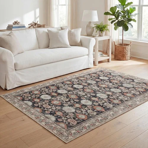 Miniatura 138 de Kuden Alfombra pequeña de 2 x 3, lavable a máquina, parte trasera antideslizante, estilo vintage, suave, pelo bajo, alfombras de área para entrada