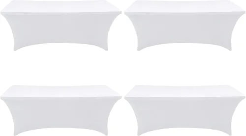 Miniatura 43 de SEPARO Paquete de 2 Cubiertas de Mesa de Spandex de 6 Pies Color Borgoña Mantel Rectangular Ajustado Tela Elástica Mantel de 6 pies Sin Arrugas