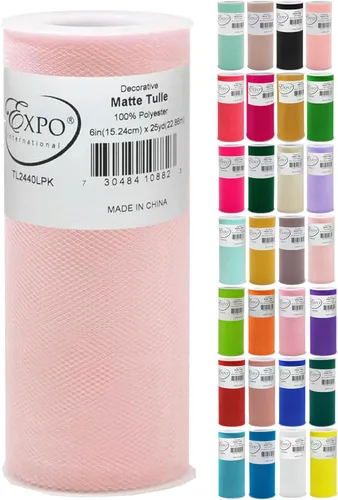 Miniatura 24 de Expo International Tul mate decorativo, tela de tul de poliéster ligero para tutús, disfraces y decoraciones de fiestas, lavable, fácil de usar, 6