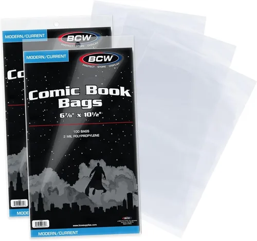 Miniatura 8 de BCW Current Comic Bags (paquete de 400) – Bolsas de cómics BCW sin ácidos para cómics modernos Protección transparente de funda para cómics 6