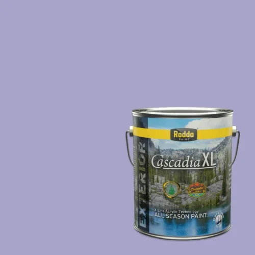 Miniatura 88 de Rodda Paint CASCADIA XL Pintura e imprimación de satén exterior en uno, cuarto de galón, bikini lavanda
