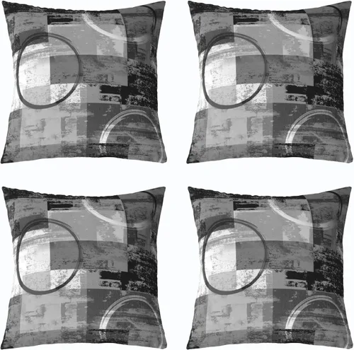 Miniatura 23 de Erosebridal Paquete de 4 fundas de almohada con diseño de círculos circulares y retro, color verde azulado degradado, fundas de cojín redondas Multi