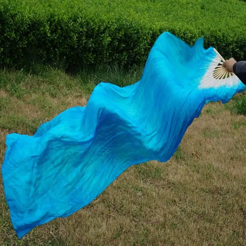 Miniatura 4 de FZBNSRKO 1.8M 70.86 "Danza del Vientre de Seda de Bambú Abanicos Largos Ventiladores Velos Fiesta Rendimiento de la Mañana Abanicos Largos