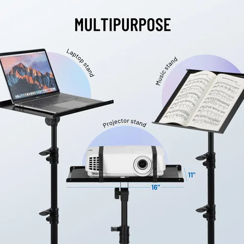Miniatura 7 de CAHAYA Soporte para Proyector Trípode Ajustable - Estable para Tabletas, Teléfonos, Libros, Altura 26" a 51.5", Soporte Multifuncional para Laptop