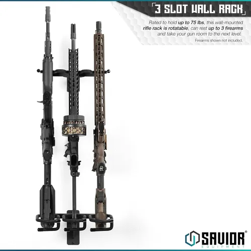 Miniatura 2 de Savior Equipment Soporte de Pared para Rifles Montado en la Pared Táctico para Escopetas Carabinas Armas de Fuego Exhibidor de Armas Independiente