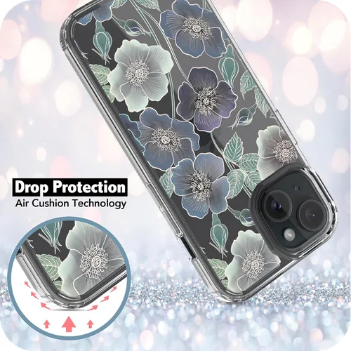 Miniatura 6 de RANZ Funda para iPhone 15, serie antiarañazos, a prueba de golpes, transparente de policarbonato duro + funda protectora de TPU para iPhone 15