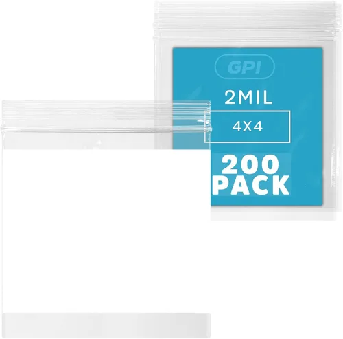 Miniatura 27 de GPI - Mini bolsas con cremallera de 1 x 1 pulgada, paquete de 1000 bolsas de plástico transparente con cierre con cremallera con bloque blanco
