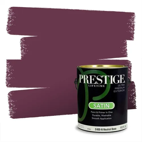Miniatura 489 de Prestige Paints Pintura exterior e imprimación en uno, 1 galón, plano, coincidencia comparable de Valspar* Amber Rose*