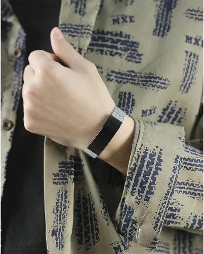 Miniatura 3 de Pulsera de fotos personalizada con imagen personalizada para él pulsera de imagen con nombre fecha imagen acero inoxidable ajustable pulsera